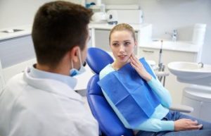 Female Patient Consulting with Dentist Dunwoody GA 